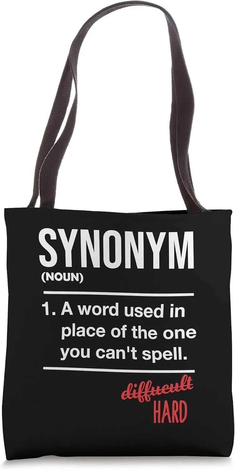 Synonym Definition Funny Grammar Police English Teacher Tote Bag