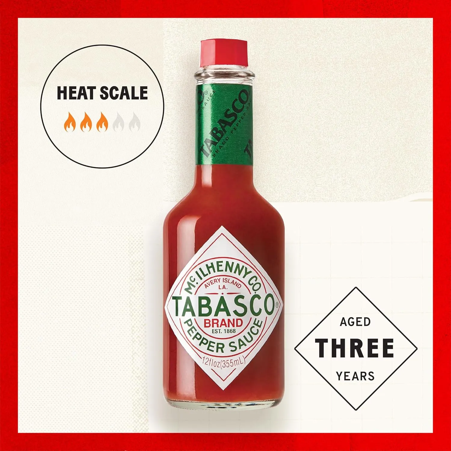 TABASCO Brand Original Red Pepper Sauce, Medium Hot Sauce, Mini Glass Bottles, Classic Flavor, Perfect for Travel & Gifts, Great for Dips, Tacos, Oysters & More, 1/8 Oz Mini Bottles (Pack of 144)