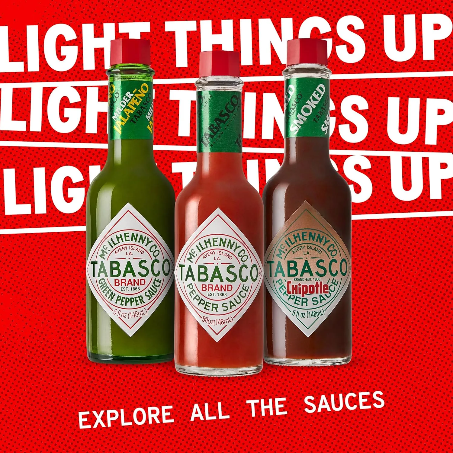 TABASCO Brand Original Red Pepper Sauce, Medium Hot Sauce, Mini Glass Bottles, Classic Flavor, Perfect for Travel & Gifts, Great for Dips, Tacos, Oysters & More, 1/8 Oz Mini Bottles (Pack of 144)