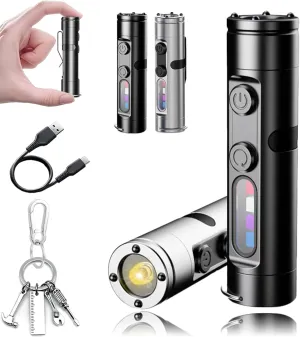 Taclite Mini – The Ultimate Everyday Micro Tool, Taclite Flashlight, Rechargeable LED Magnetic Super Bright Tactical Flashlight High Lumens, Dual Light System/3 Brightness/IP67 Waterproof (Black)
