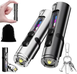 Taclite Mini - The Ultimate Everyday Micro Tool, TacLite Mini Flashlight, Rechargeable LED Magnetic Super Bright Tactical Flashlight with Hat Clip/Waterproof/3 Brightness/Dual Light System (MIX)