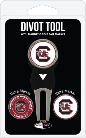Team Golf NCAA Divot Tool with 3 Golf Ball Markers Pack, Markers are Removable Magnetic Double-Sided Enamel