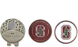 Team Golf NCAA Golf Cap Clip with 2 Removable Double-Sided Enamel Magnetic Ball Markers, Attaches Easily to Hats