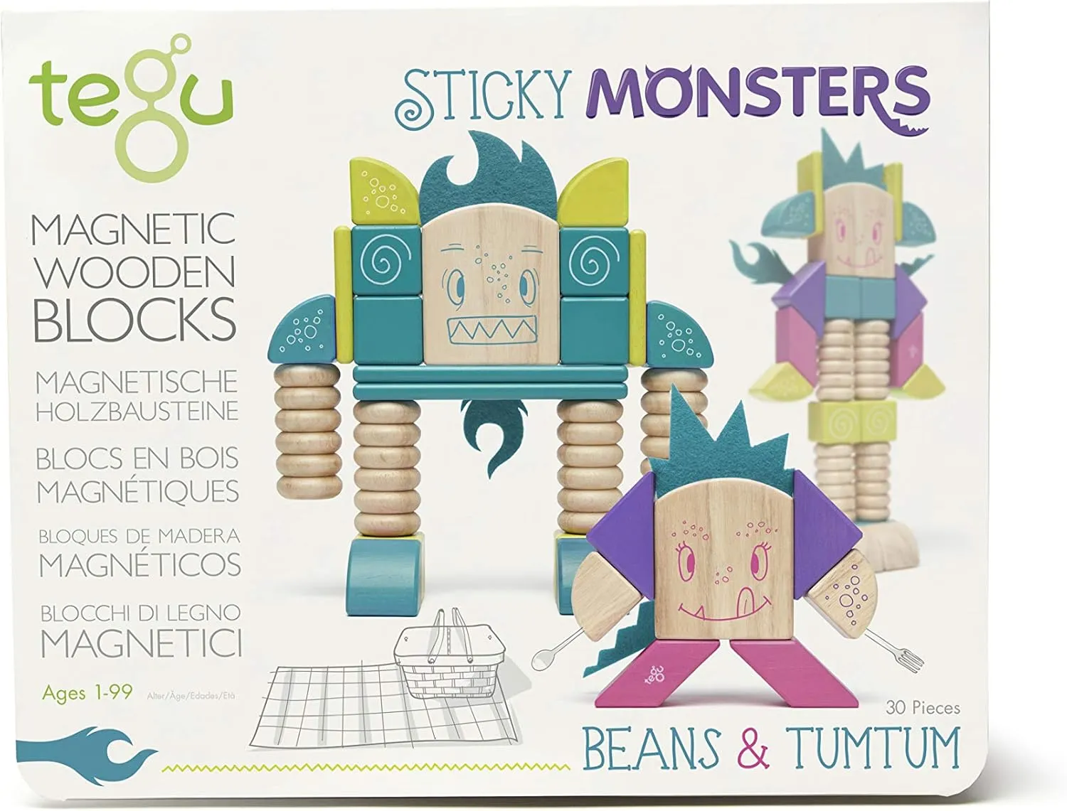 Tegu Beans & Tumtum Magnetic Wooden Block Set