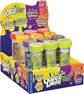 Thames & Kosmos Ooze Labs: Mix Your Own Slime 12-Piece Gift Set | Assorted Ooze Labs Slime - Glow-in-the-Dark, Magnetic, Thermocolor & Sunshine | Party Favors, Stocking Stuffers, Easter Basket Goodies