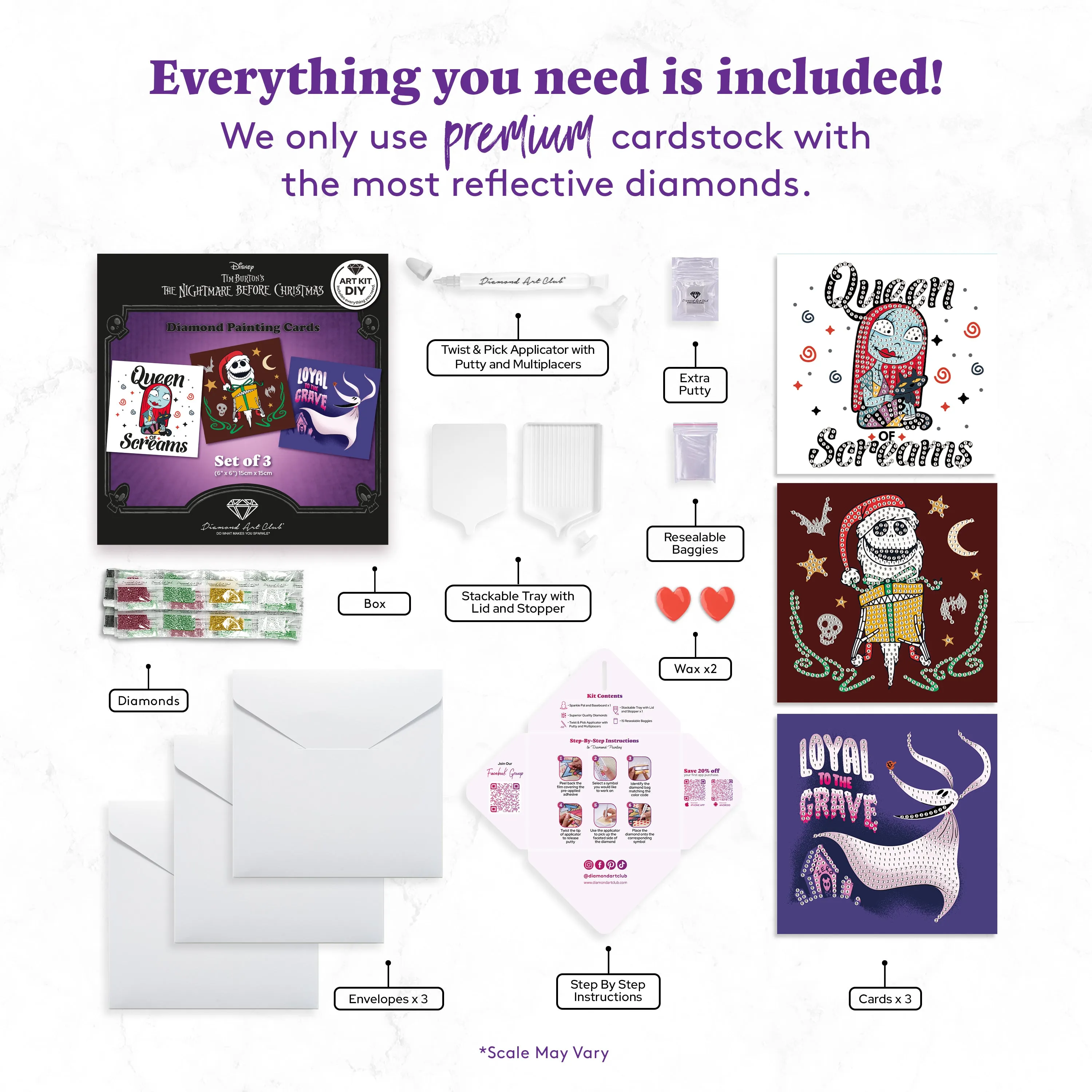 The Nightmare Before Christmas™ DIY Cards (Set of 3)