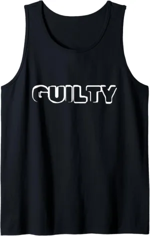 The word "GUILTY" rendered in white Rubik vinyl writing Tank Top