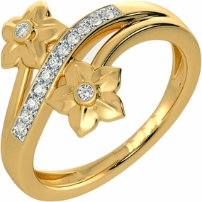The Parni Ring, 0.086 Carat Moissanite Ring with 2.74 Gram 14k Gold Plated Sterling Silver Wedding, Engagement, Promise Ring|RING_MG_2652