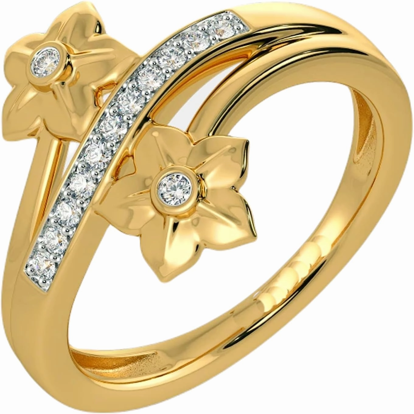 The Parni Ring, 0.086 Carat Moissanite Ring with 2.74 Gram 14k Gold Plated Sterling Silver Wedding, Engagement, Promise Ring|RING_MG_2652