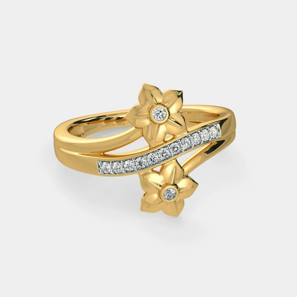 The Parni Ring, 0.086 Carat Moissanite Ring with 2.74 Gram 14k Gold Plated Sterling Silver Wedding, Engagement, Promise Ring|RING_MG_2652