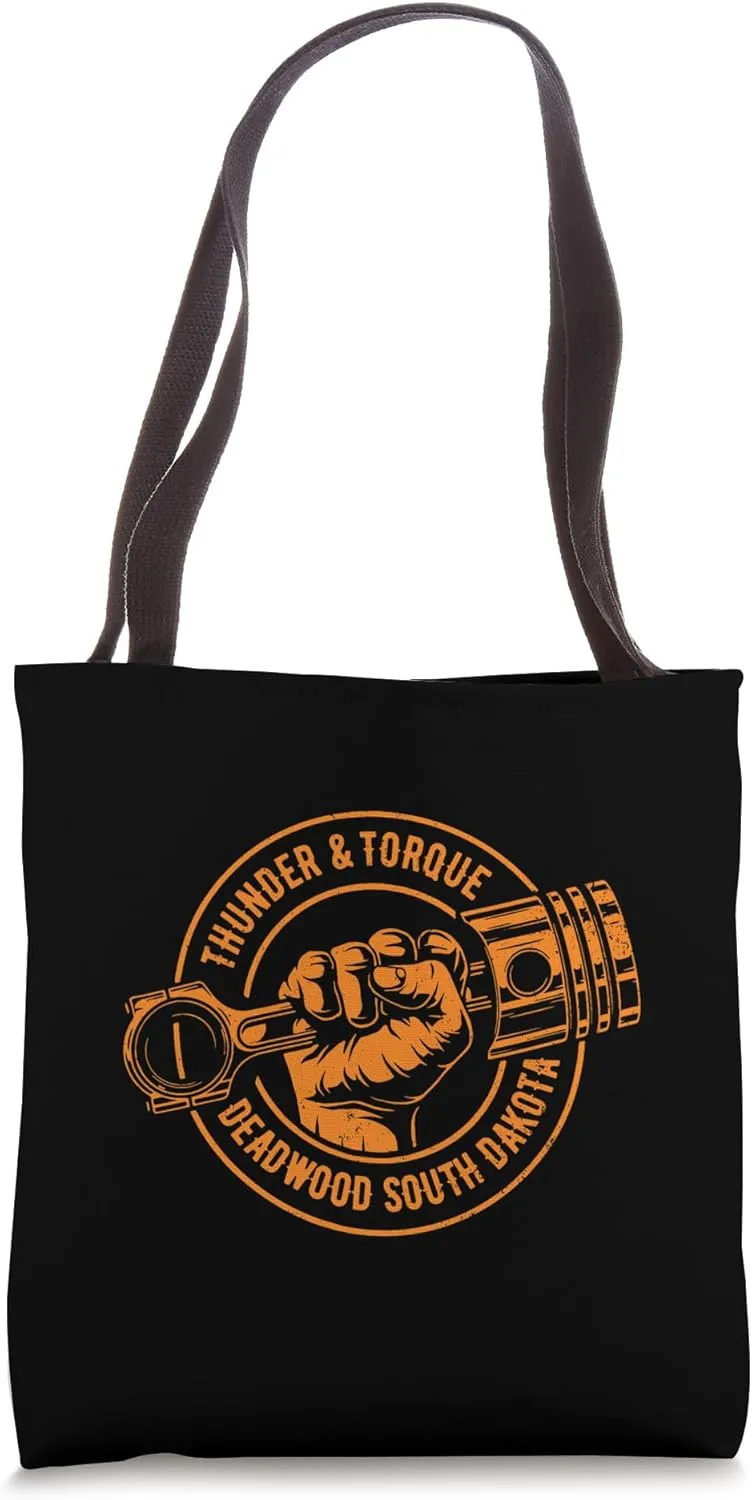 Thunder and Torque Deadwood SD Fist with Piston Design Tote Bag