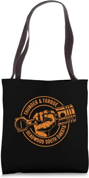 Thunder and Torque Deadwood SD Fist with Piston Design Tote Bag