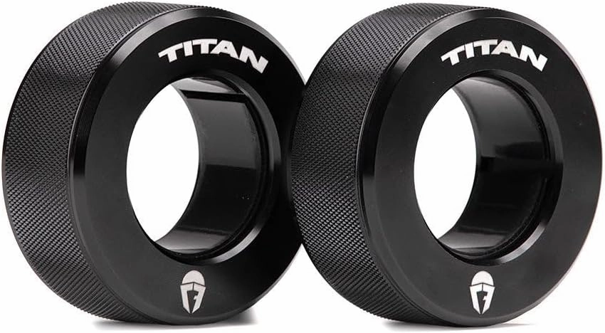 Titan Fitness TwistLock Pro Aluminum Barbell Collar Set, 59.5mm-51.5mm Sleeve Diameter, Quick Release Olympic Barbell Clamps, Pair of 2 Magnetic Aluminum Weight Clips with Easy-Grip Knurling (Black)