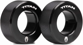 Titan Fitness TwistLock Pro Aluminum Barbell Collar Set, 59.5mm-51.5mm Sleeve Diameter, Quick Release Olympic Barbell Clamps, Pair of 2 Magnetic Aluminum Weight Clips with Easy-Grip Knurling (Black)