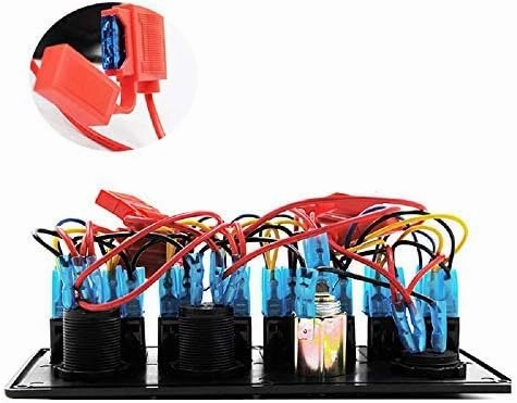 Toggle Switch Panel - MASO 12-24V 8 Gang Waterproof Dual USB Socket Charger Cigarette Lighter Socket Power Charge Adapter,for Yacht Boat Marine Rocker Car Truck RV etc.