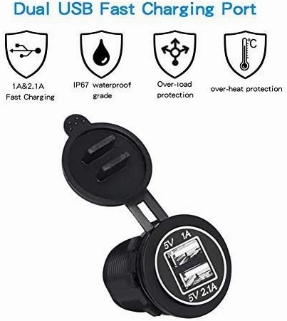 Toggle Switch Panel - MASO 12-24V 8 Gang Waterproof Dual USB Socket Charger Cigarette Lighter Socket Power Charge Adapter,for Yacht Boat Marine Rocker Car Truck RV etc.