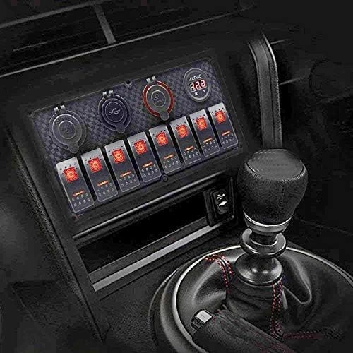 Toggle Switch Panel - MASO 12-24V 8 Gang Waterproof Dual USB Socket Charger Cigarette Lighter Socket Power Charge Adapter,for Yacht Boat Marine Rocker Car Truck RV etc.