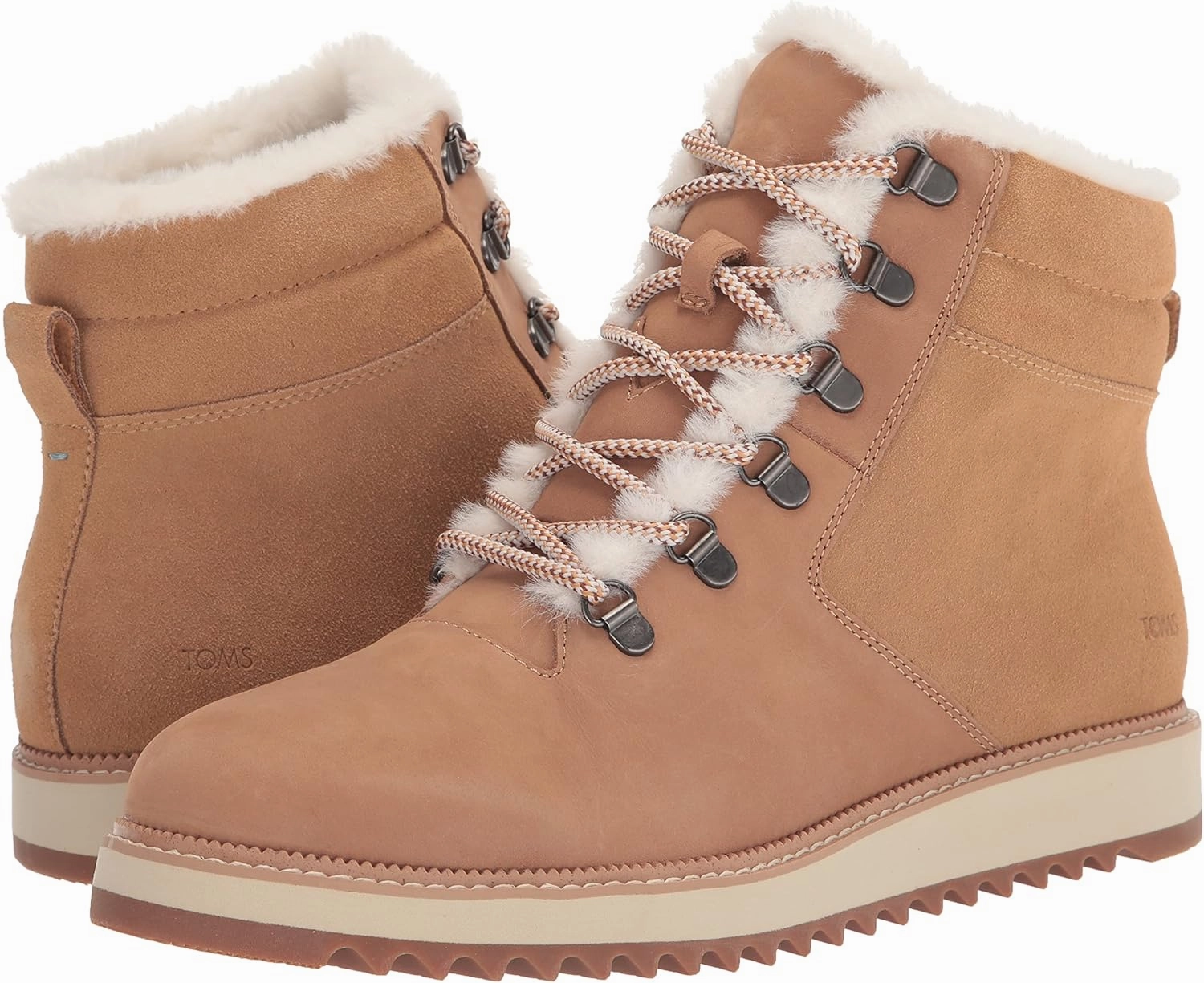 TOMS Womens Mojave Round Toe Lace Up Casual Boots Ankle Low Heel 1-2" - Brown