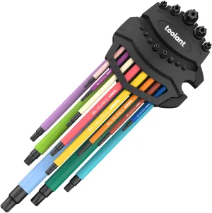 toolant Torx Wrench Set 13pcs(T6-T50),Extra Long Arm Security Star Wrench Set, Crafted Torx Key Set with Color Coded Sleeves for Furniture Assembly, Bicycle Maintenance, Household DIY