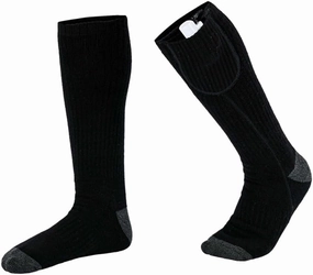 TopHomer 1 Pair Heated Socks, Black/Grey 3 Heating Settings, Winter Washable Thermal Warming Socks, 3.7V 2200mAh Rechargeable Electric Heated Socks Foot Warmers for Outdoor Riding Skiing