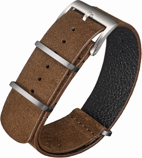 torbollo Suede Leather Watch Band, Style One-Piece Military Watch Strap Vintage Tone 18 20 22mm Replacement Wrap for Men Women