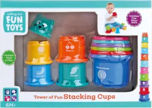 Tower of Fun Stacking Cups Designed for Children Ages 6  Months,Multi