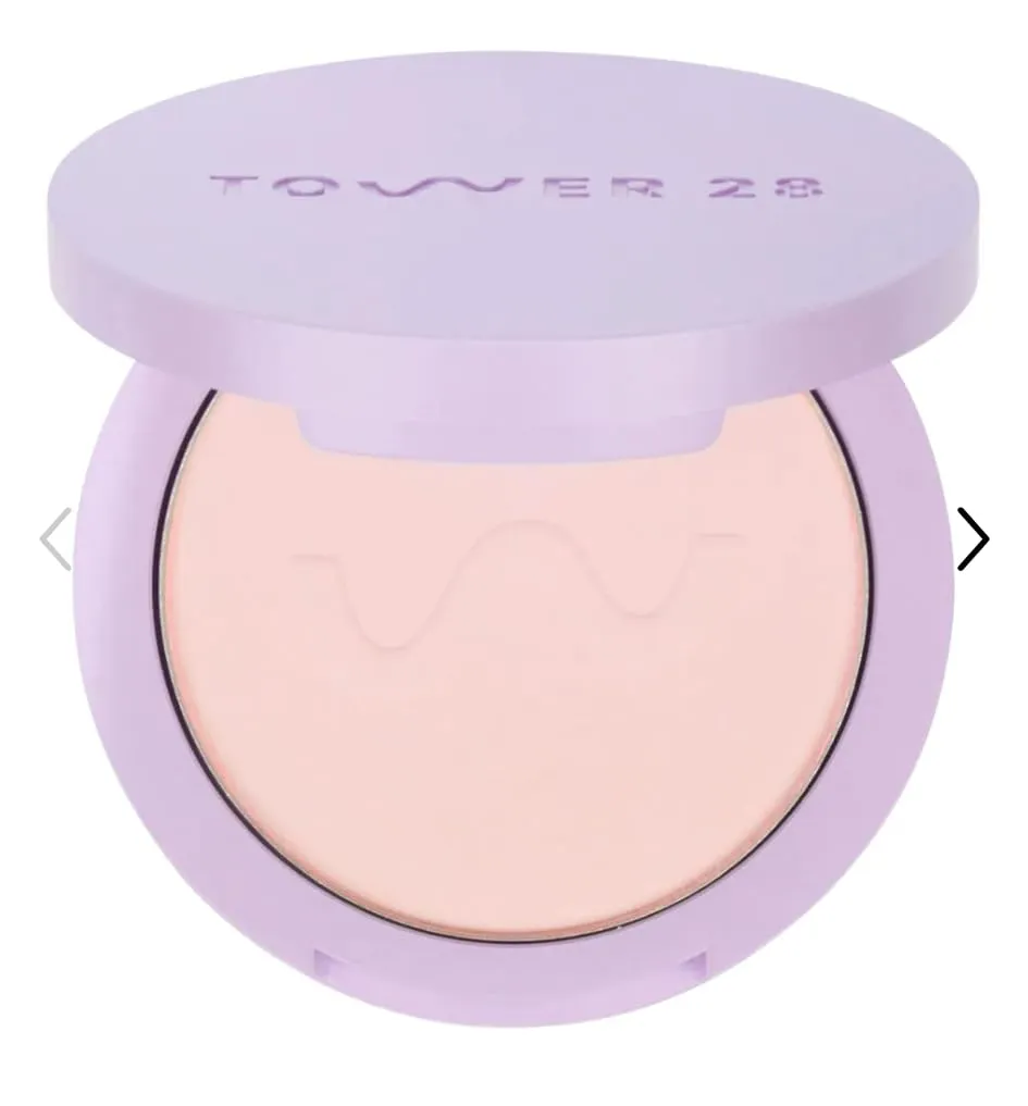 Tower Two Eight Soft-Focus Setting Powder, Talc-Free, 4 Flexible Shades, Hydrating Formula with Kaolin Clay Palisades Pink - brightens fair to medium skin tones