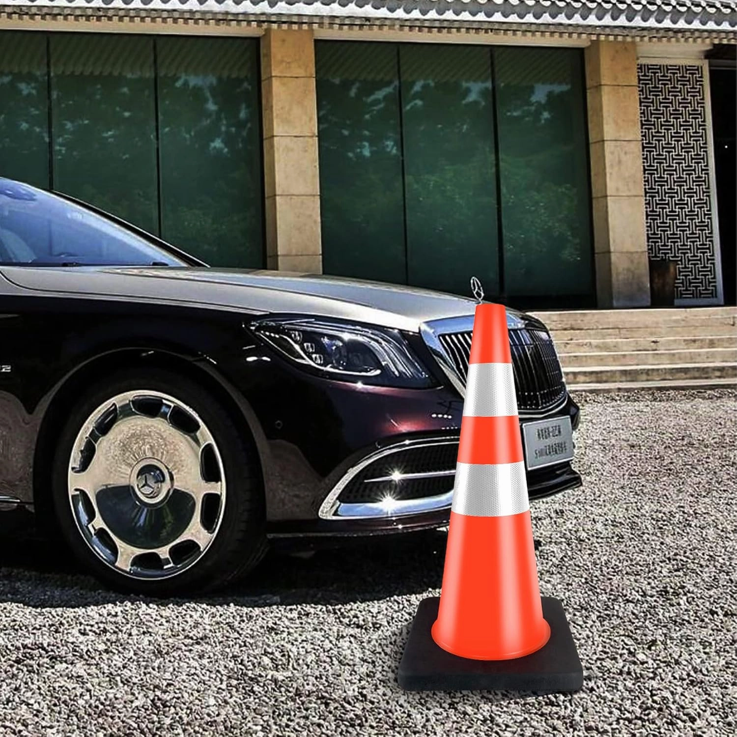 Traffic Cones 28 inch Orange 8 Pack Heavy Duty Safety Cones with Reflective Collars Fit Parking Lot,Driveway Road Traffic Control Construction Cones
