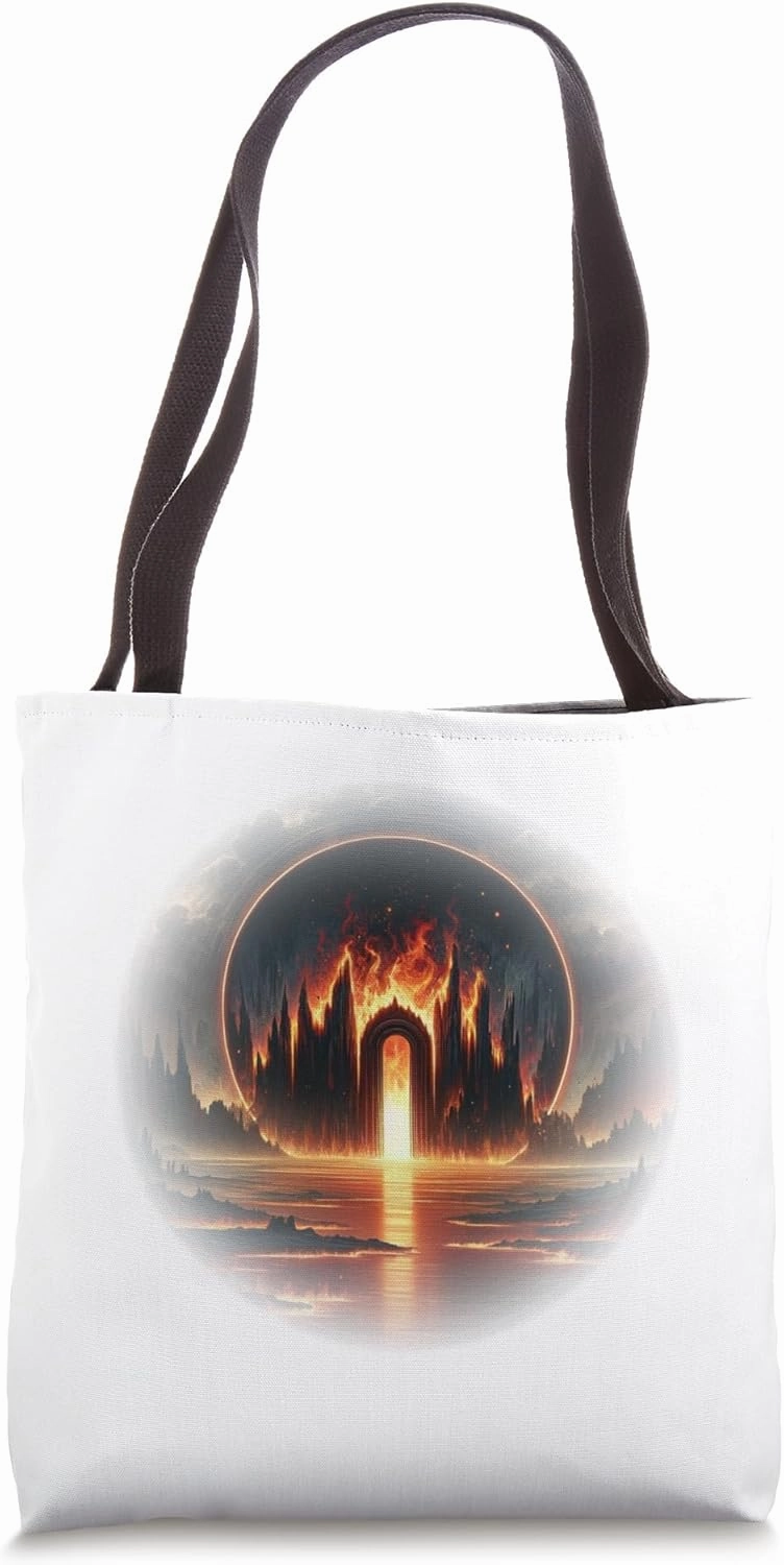 TrendingDesigns' A Fiery Realm Awaits / Gateway Tote Bag