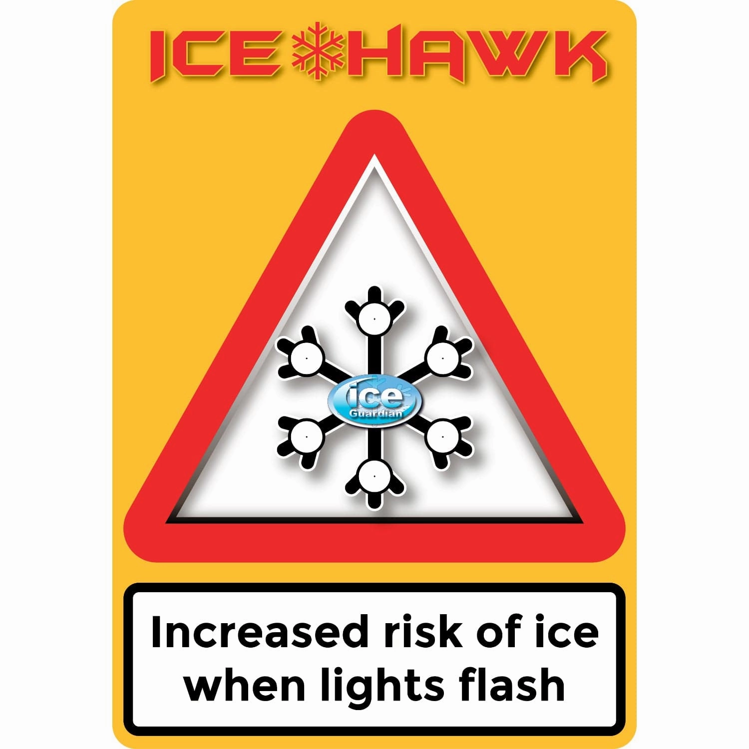 Triangle Ice Warning Flashing LED Safety Sign (Add Your Logo)