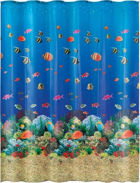 Tropical Reef PVC Free 100% Peva Shower Curtain 70.9x78.7in [180x200cm] – Blue