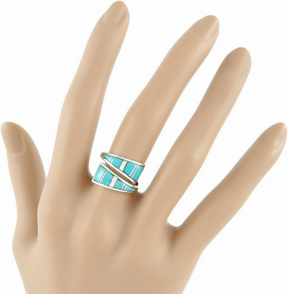 Turquoise Ring Sterling Silver Genuine Gemstones