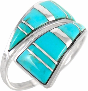 Turquoise Ring Sterling Silver Genuine Gemstones