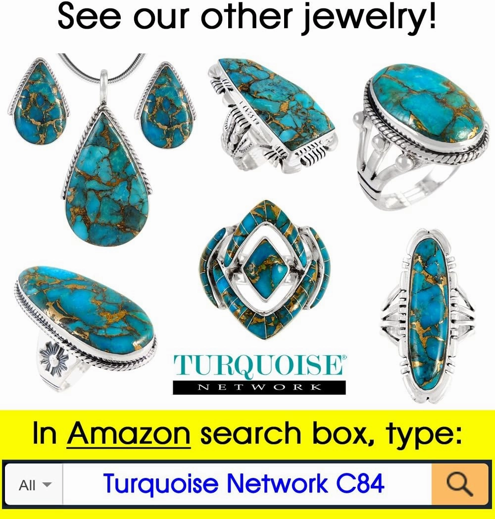 Turquoise Ring Sterling Silver Genuine Gemstones