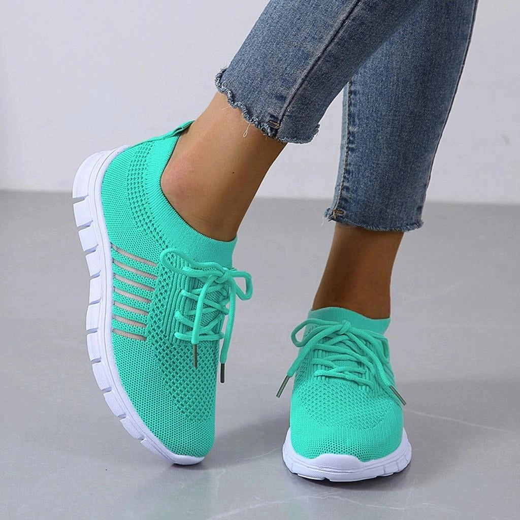 Turquoise Women's Breathable Mesh Sneakers - Lightweight Running Shoes