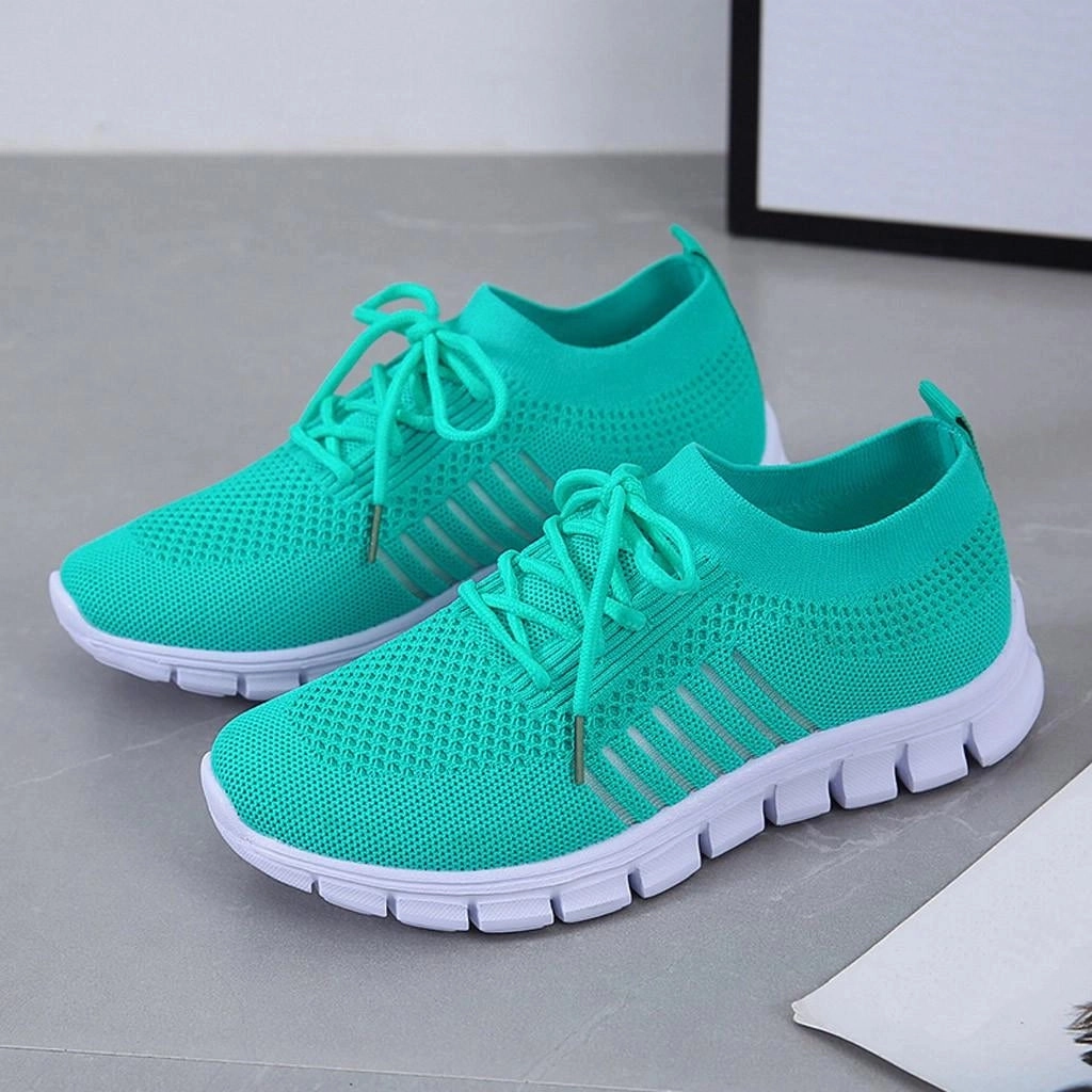 Turquoise Women's Breathable Mesh Sneakers - Lightweight Running Shoes