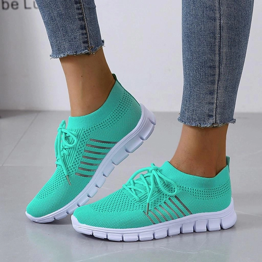 Turquoise Women's Breathable Mesh Sneakers - Lightweight Running Shoes
