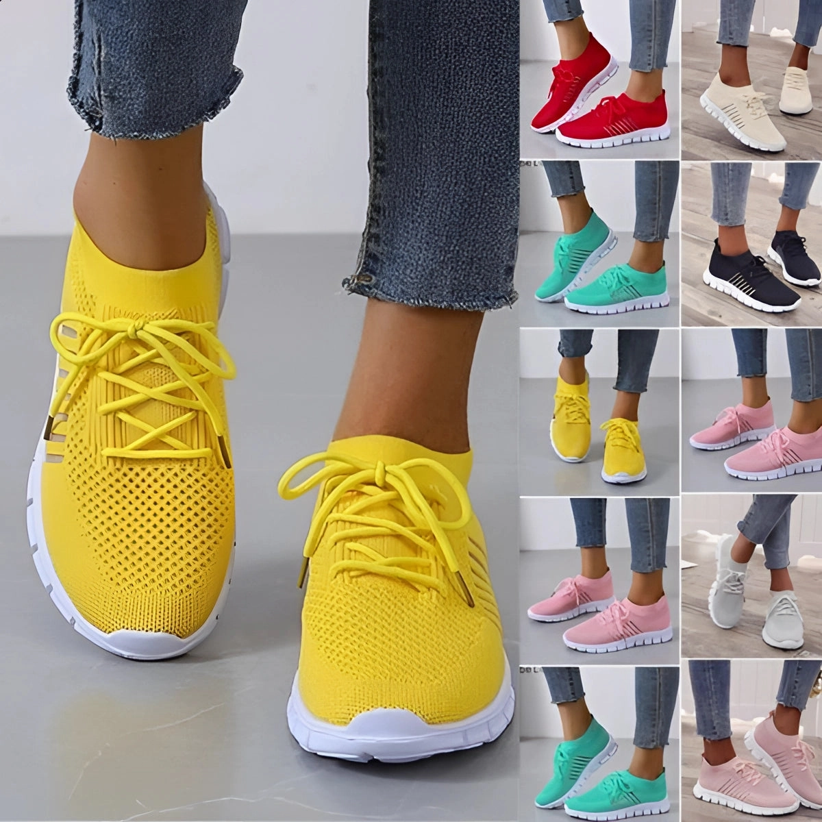 Turquoise Women's Breathable Mesh Sneakers - Lightweight Running Shoes