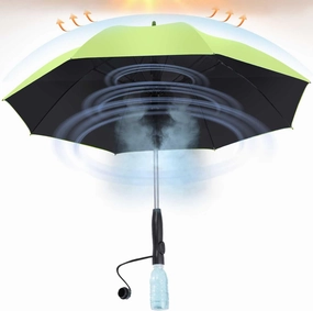 Umbrella with fan and mist spray,Rechargeable - Ultimate Solution for Cooling & UV Protection - Ideal for Summer, Beach, Outdoor Sports, Golf, Fishing Activities.