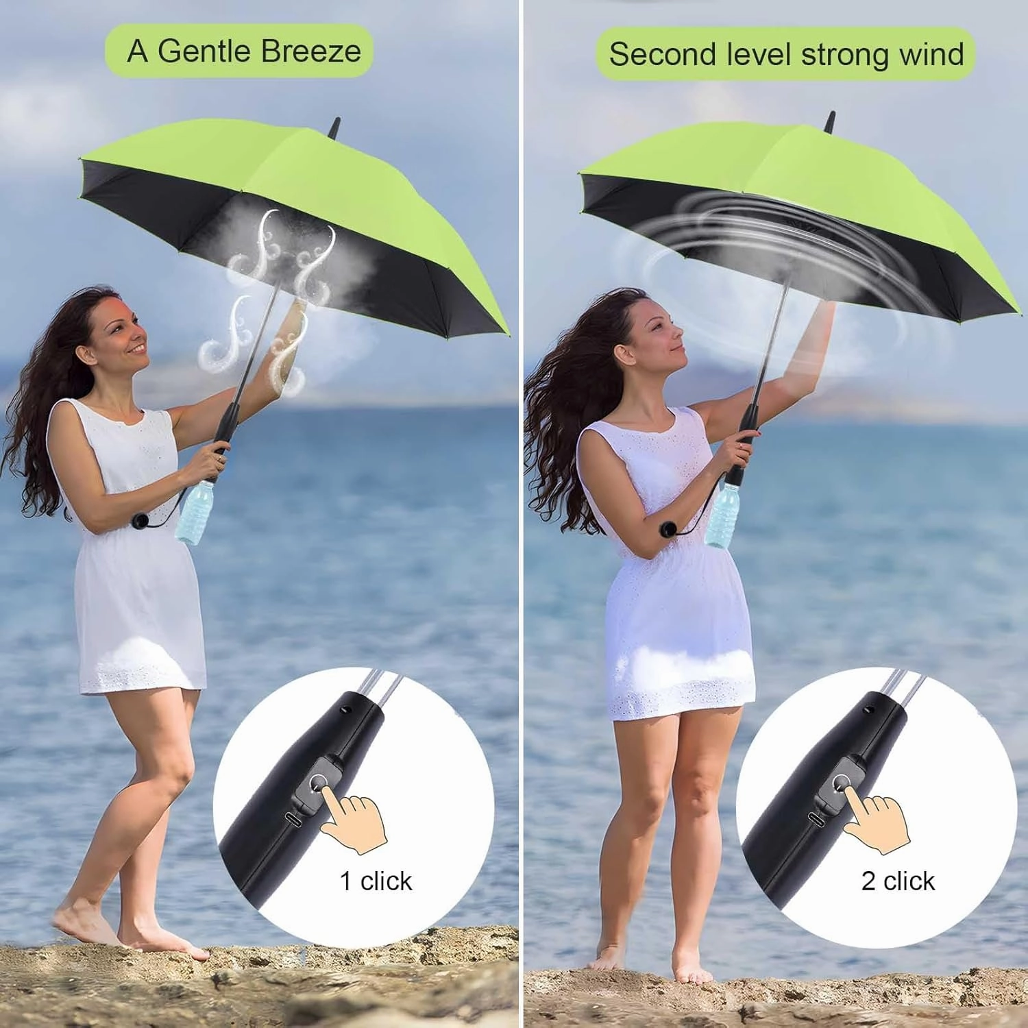 Umbrella with fan and mist spray,Rechargeable - Ultimate Solution for Cooling & UV Protection - Ideal for Summer, Beach, Outdoor Sports, Golf, Fishing Activities.