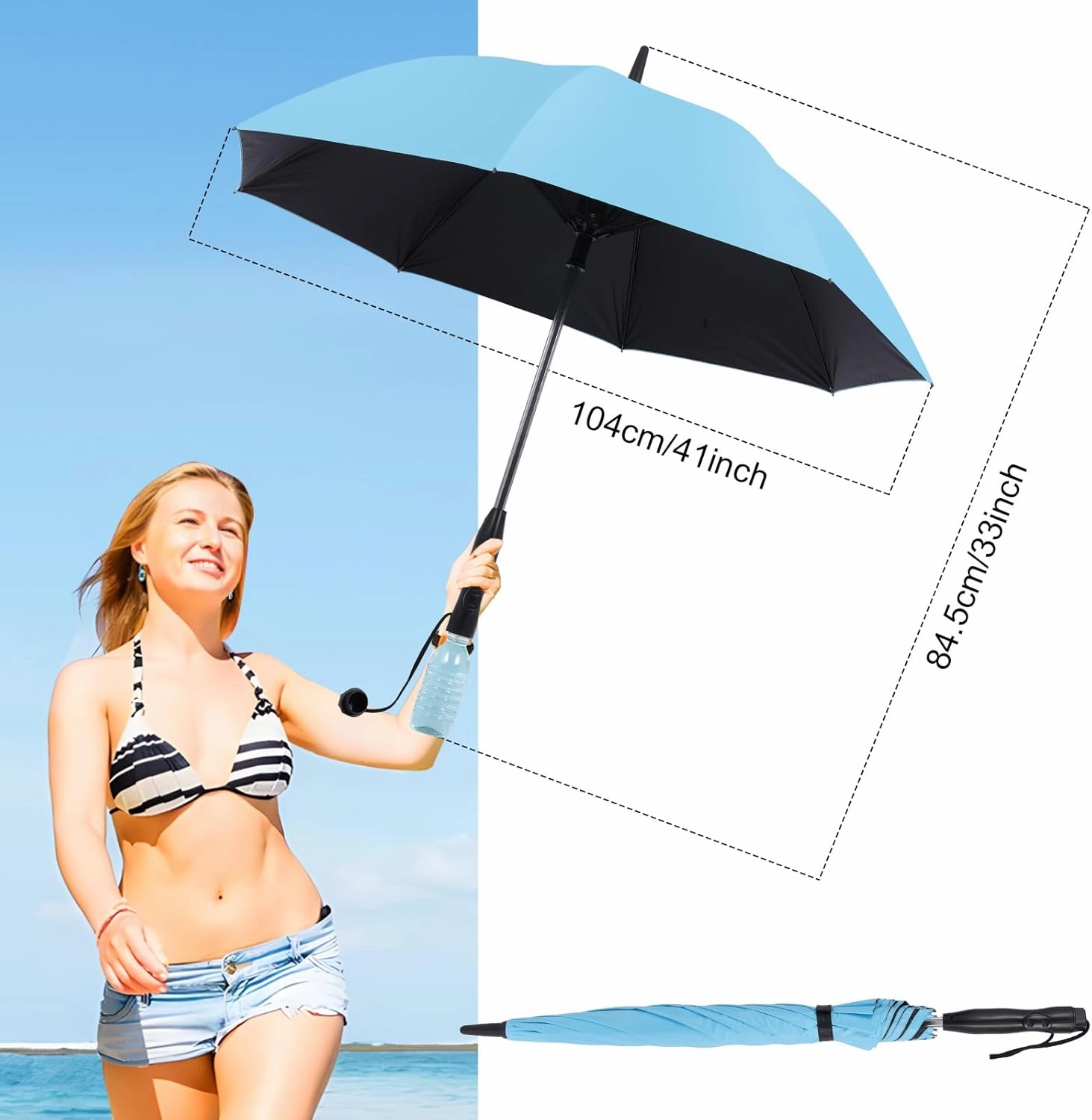 Umbrella with fan and mist spray,Rechargeable - Ultimate Solution for Cooling & UV Protection - Ideal for Summer, Beach, Outdoor Sports, Golf, Fishing Activities.