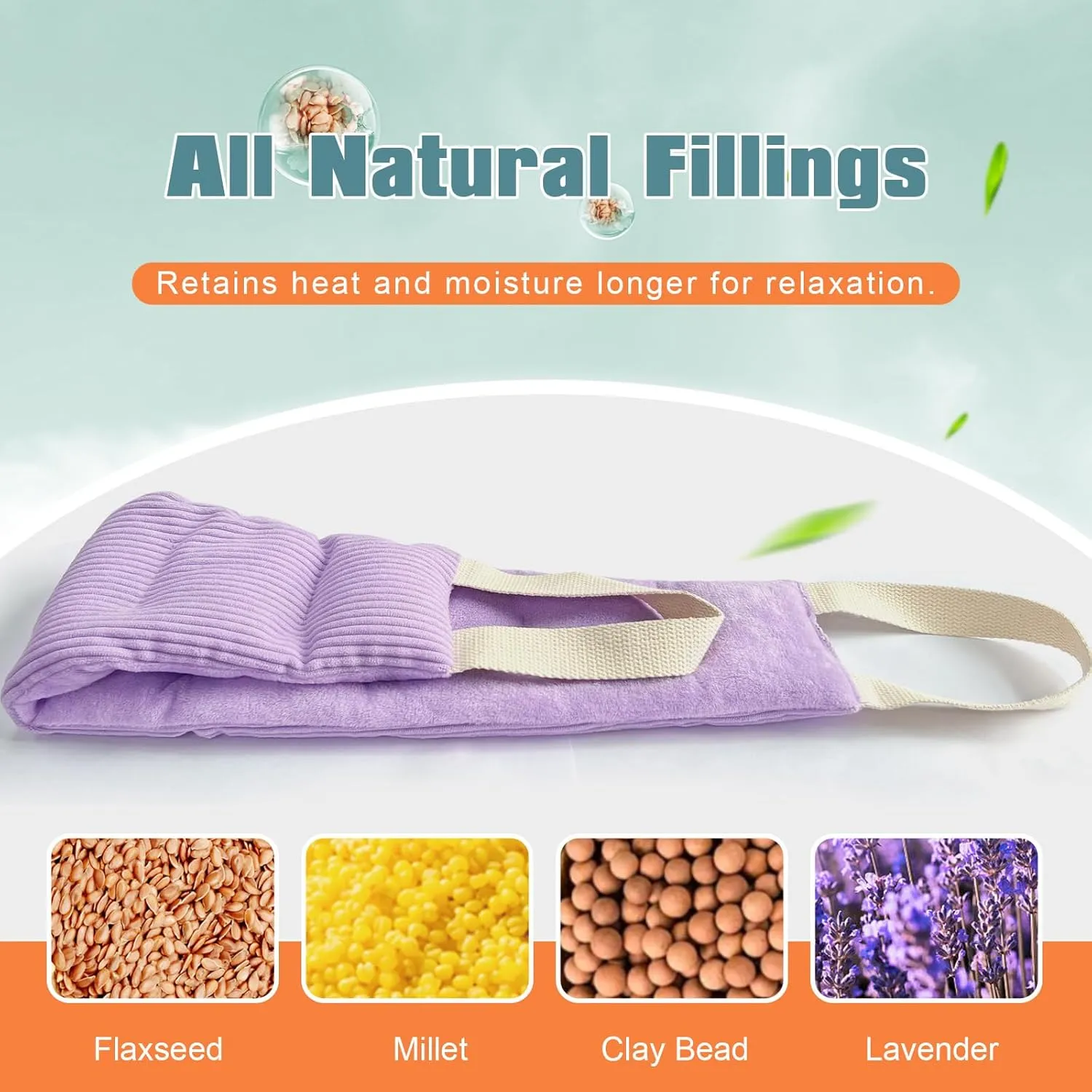 uncn Heating Pad for Neck and Shoulders and Back Moist Small Microwavable Neck Wrap Warmer Weighted Heat Wrap Microwave Heatable Rice Beanbag Cervical Hot Pack Lavender Scented 1.5Pounds