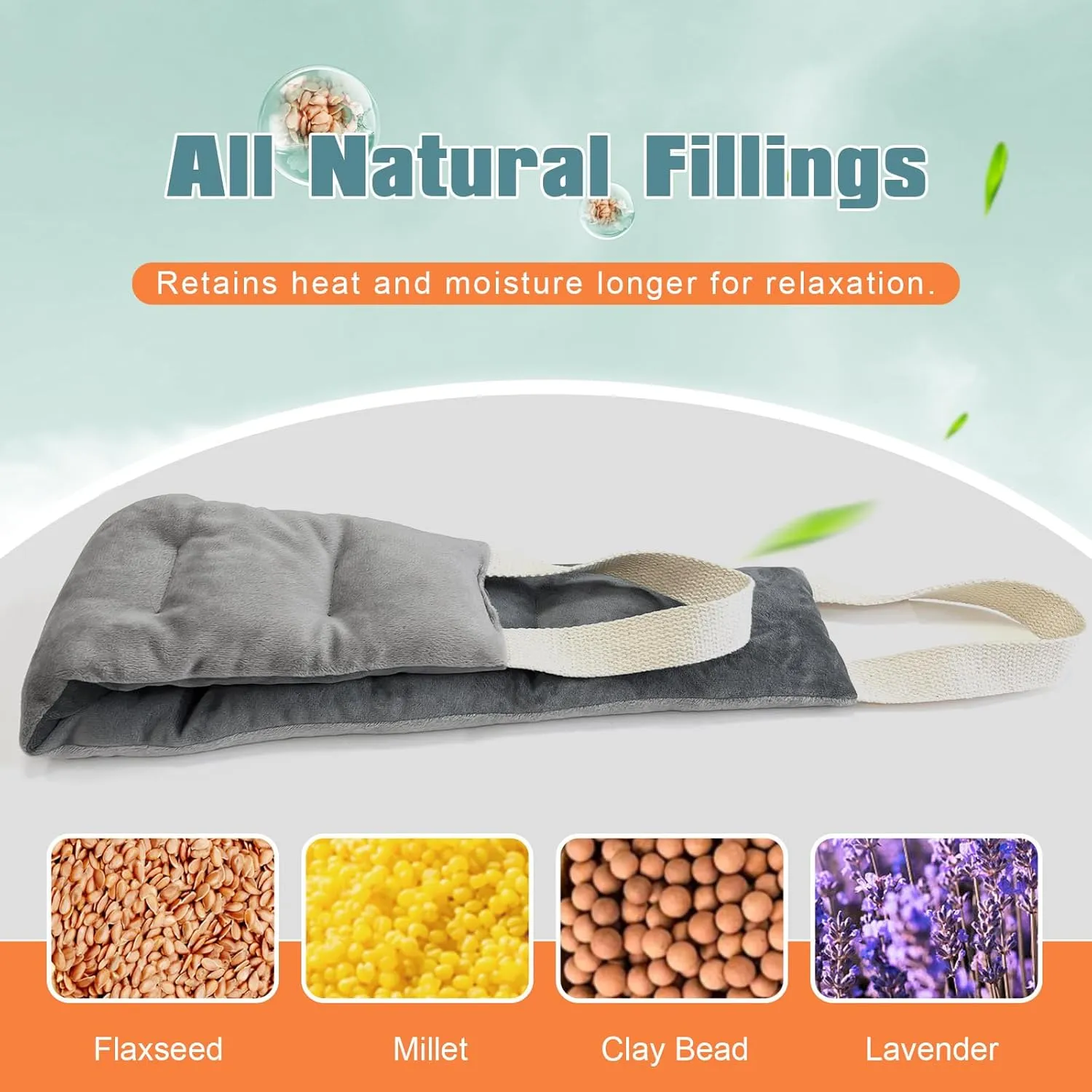 uncn Heating Pad for Neck and Shoulders and Back Moist Small Microwavable Neck Wrap Warmer Weighted Heat Wrap Microwave Heatable Rice Beanbag Cervical Hot Pack Lavender Scented 1.5Pounds