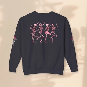 Unisex Lightweight Crewneck Sweatshirt - Dancing Skeletons