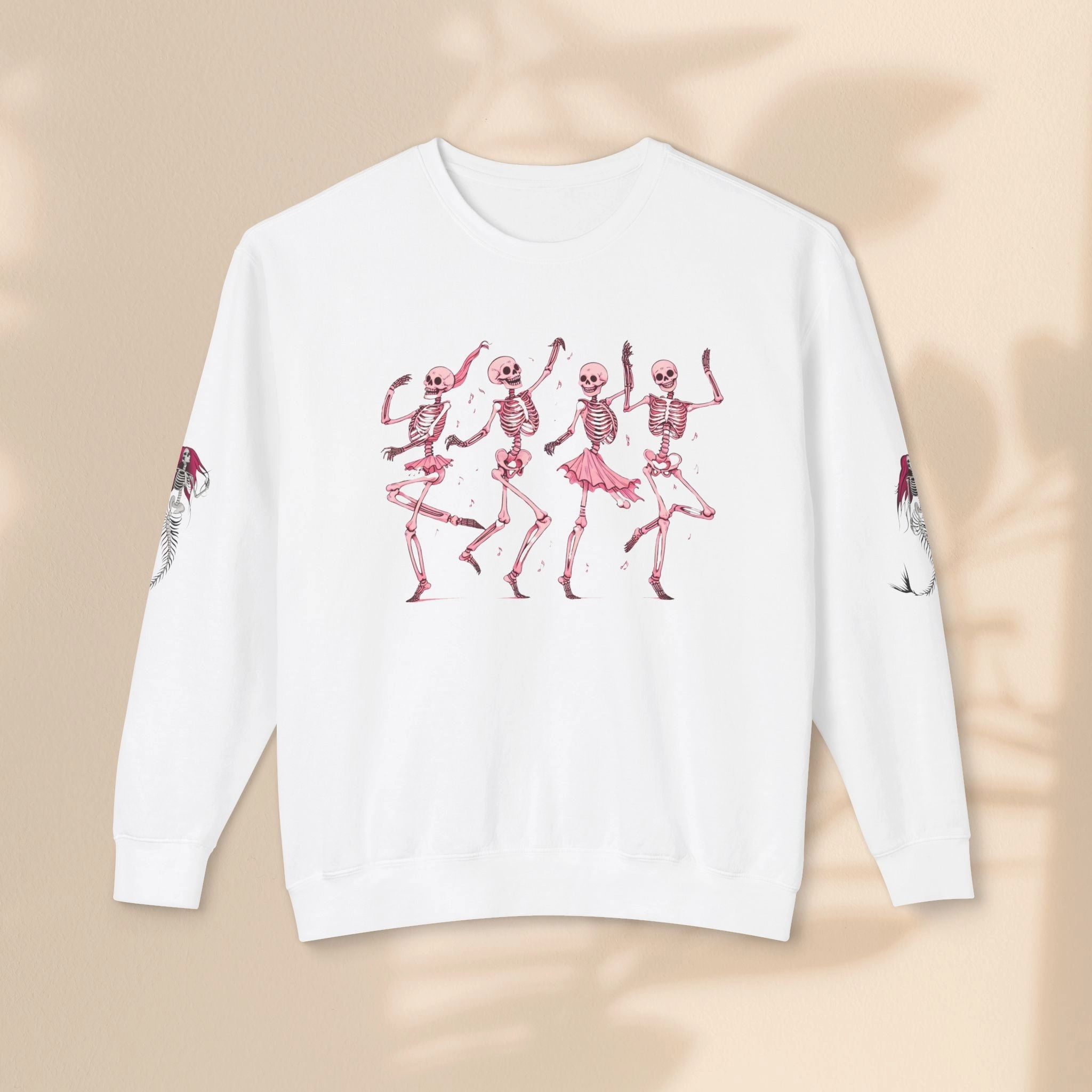 Unisex Lightweight Crewneck Sweatshirt - Dancing Skeletons