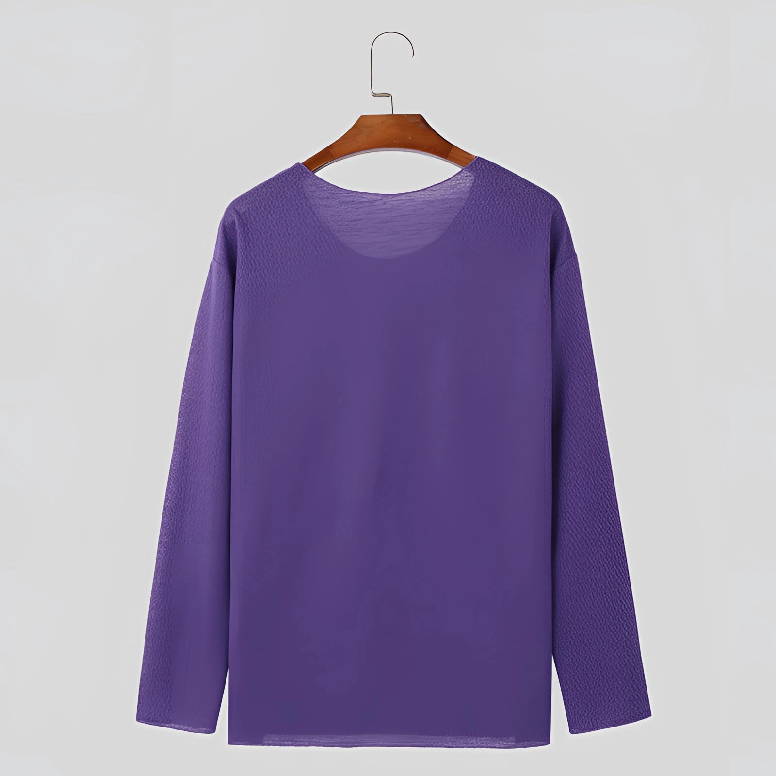 Unisex Lightweight Long-Sleeve Crewneck White T-Shirt
