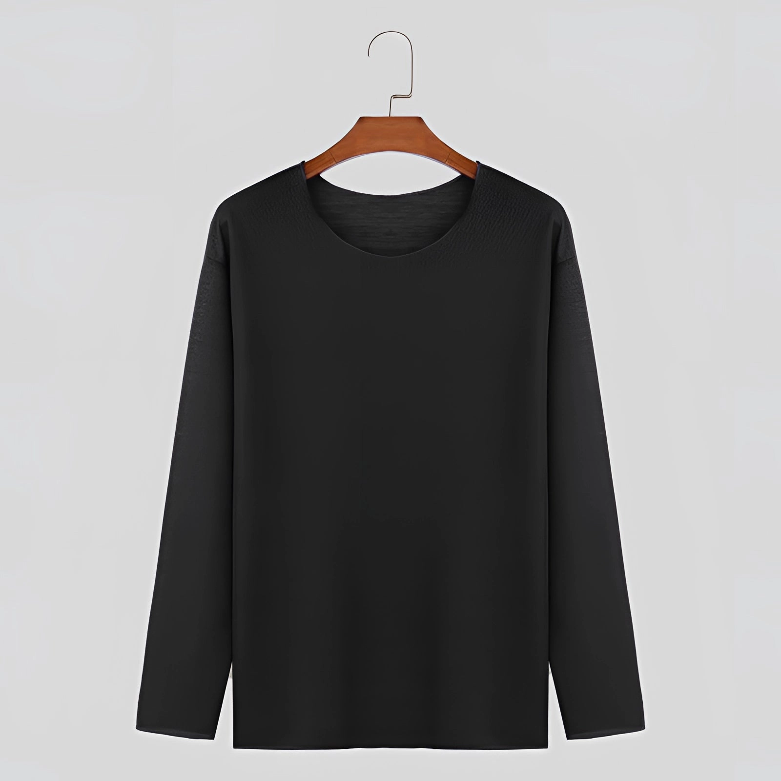 Unisex Lightweight Long-Sleeve Crewneck White T-Shirt