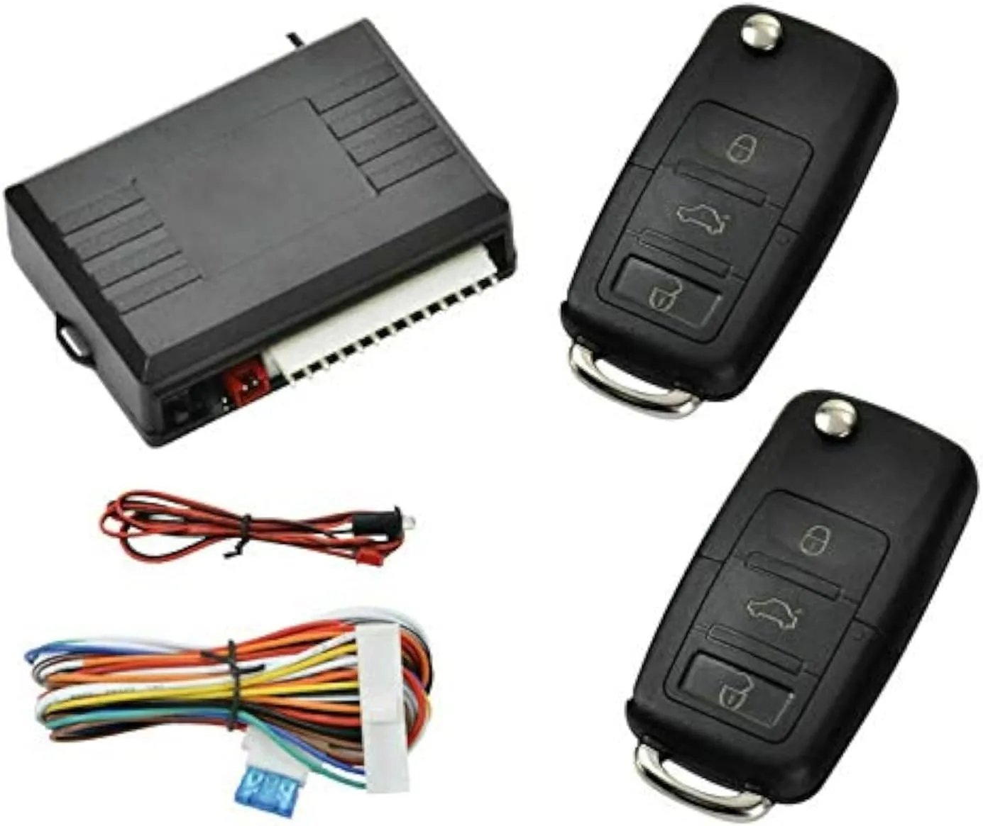 Universal Remote Control Central Door Lock Kit MASO Locking Keyless Entry Upgrade Kit with Contorl Box   2 Replacement Remote Contorl for Car Central Door Lock