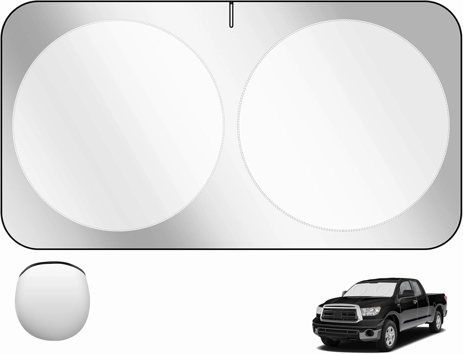Universal Car Windshield Sun Shade, Innovative No-Light-Pass Technology for Maximum Protection, Foldable Sunshade with Cut-Out Keeps Car Cool, Fit for Cars, Trucks, SUVs, X-Large (65.7*36.4 In)