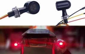 Universal Motorcycle Rear LED Turn Signals, Mini Brake Tail Lights Compatible with Harley K-a-w-a-s-a-k-i Triumph Suzuki Honda Yamaha